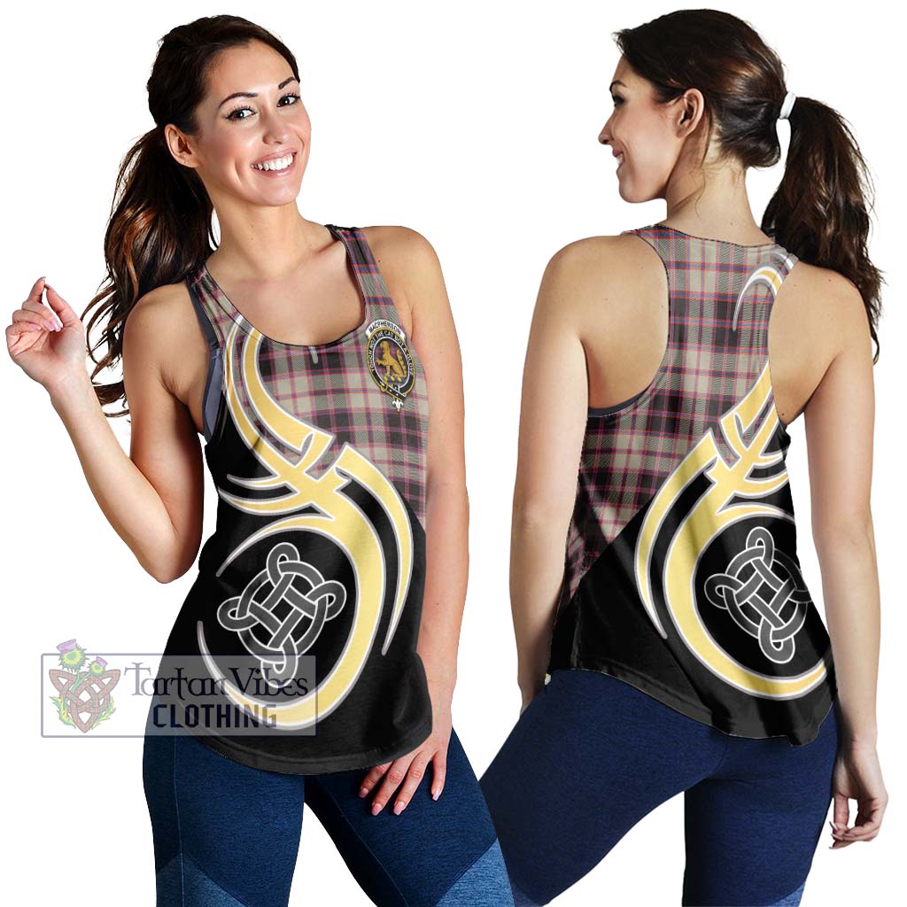 MacPherson Hunting Ancient Tartan Women's Racerback Tanks with Family Crest and Celtic Symbol Style 4XL - Tartan Vibes Clothing