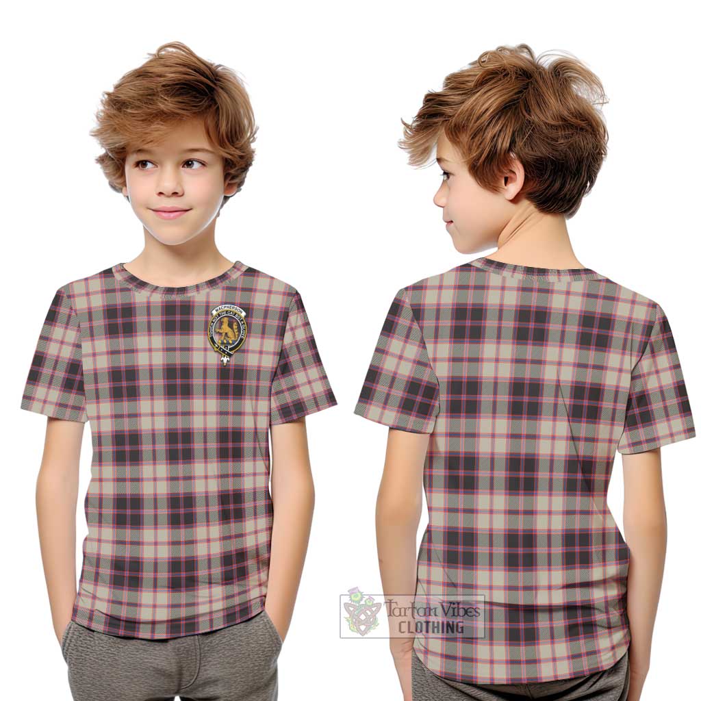 Tartan Vibes Clothing MacPherson Hunting Ancient Tartan Kid T-Shirt with Family Crest