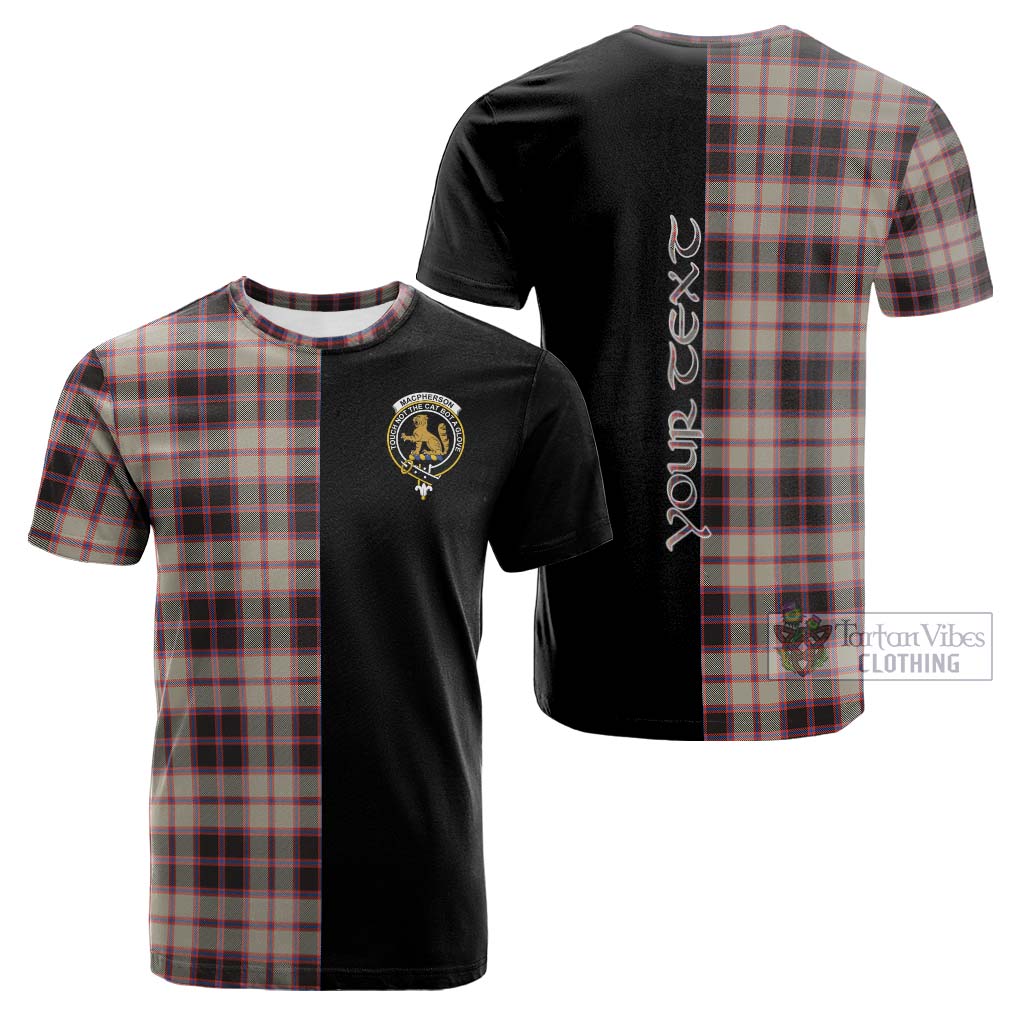 Tartan Vibes Clothing MacPherson Hunting Ancient Tartan Cotton T-shirt with Family Crest and Half Of Me Style