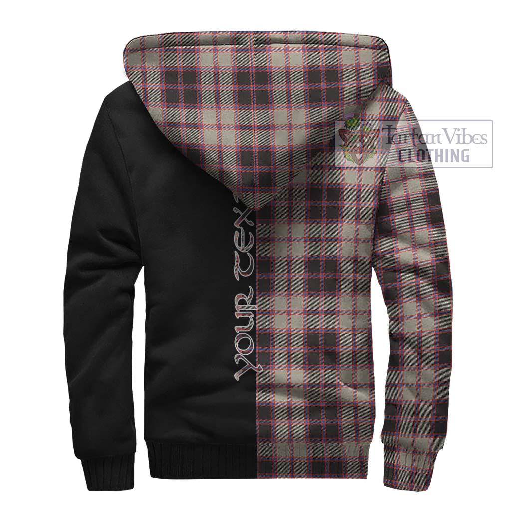 Tartan Vibes Clothing MacPherson Hunting Ancient Tartan Sherpa Hoodie with Family Crest and Half Of Me Style