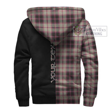 MacPherson Hunting Ancient Tartan Sherpa Hoodie with Family Crest and Half Of Me Style