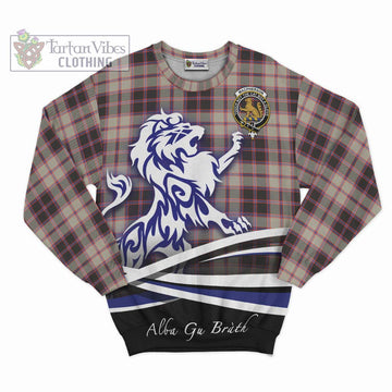 MacPherson Hunting Ancient Tartan Sweatshirt with Alba Gu Brath Regal Lion Emblem