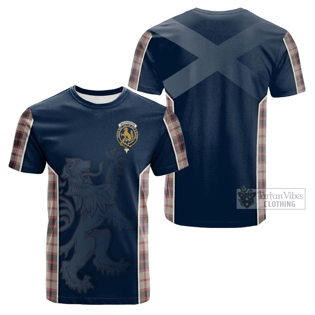 Tartan Vibes Clothing MacPherson Hunting Ancient Tartan Cotton T-shirt with Family Crest and Lion Rampant Vibes Sport Style