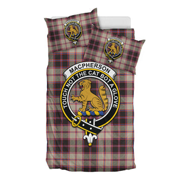 MacPherson Hunting Ancient Tartan Bedding Set with Family Crest
