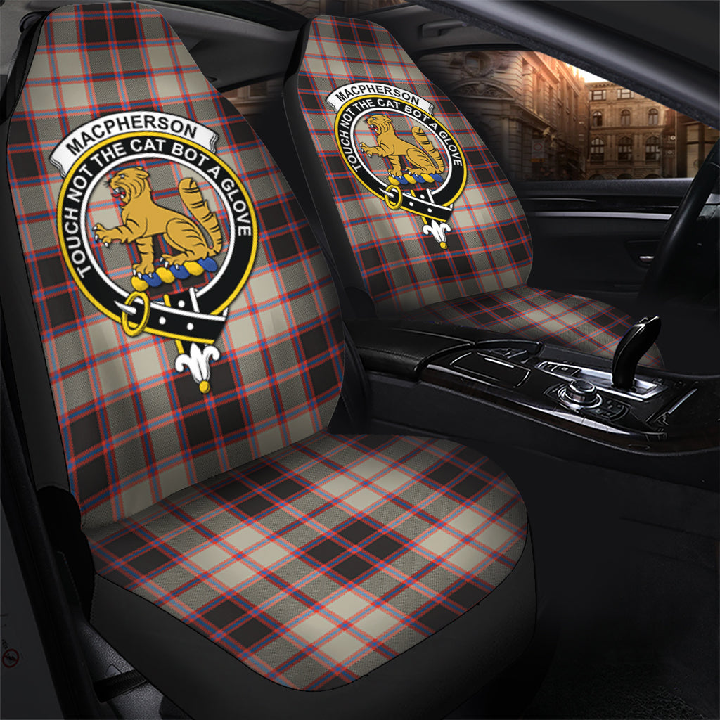 MacPherson Hunting Ancient Tartan Car Seat Cover with Family Crest - Tartanvibesclothing