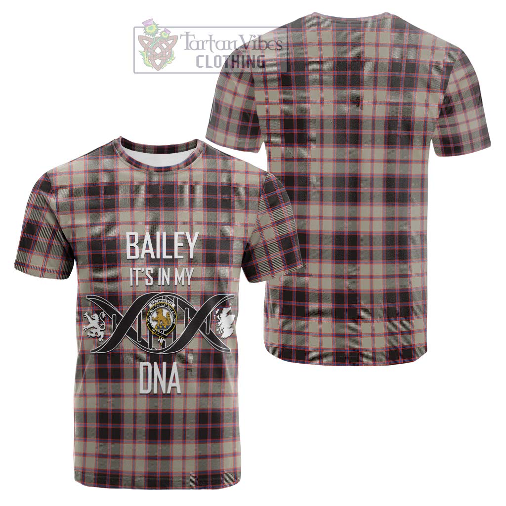 Tartan Vibes Clothing MacPherson Hunting Ancient Tartan Cotton T-shirt with Family Crest DNA In Me Style