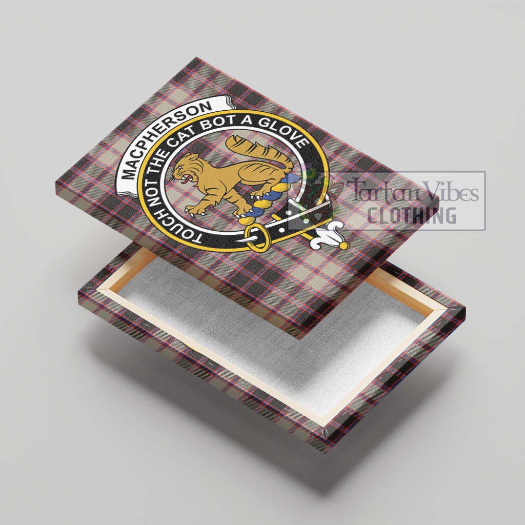 Tartan Vibes Clothing MacPherson Hunting Ancient Tartan Canvas Print Wall Art with Family Crest