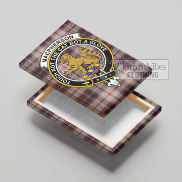 MacPherson Hunting Ancient Tartan Canvas Print Wall Art with Family Crest
