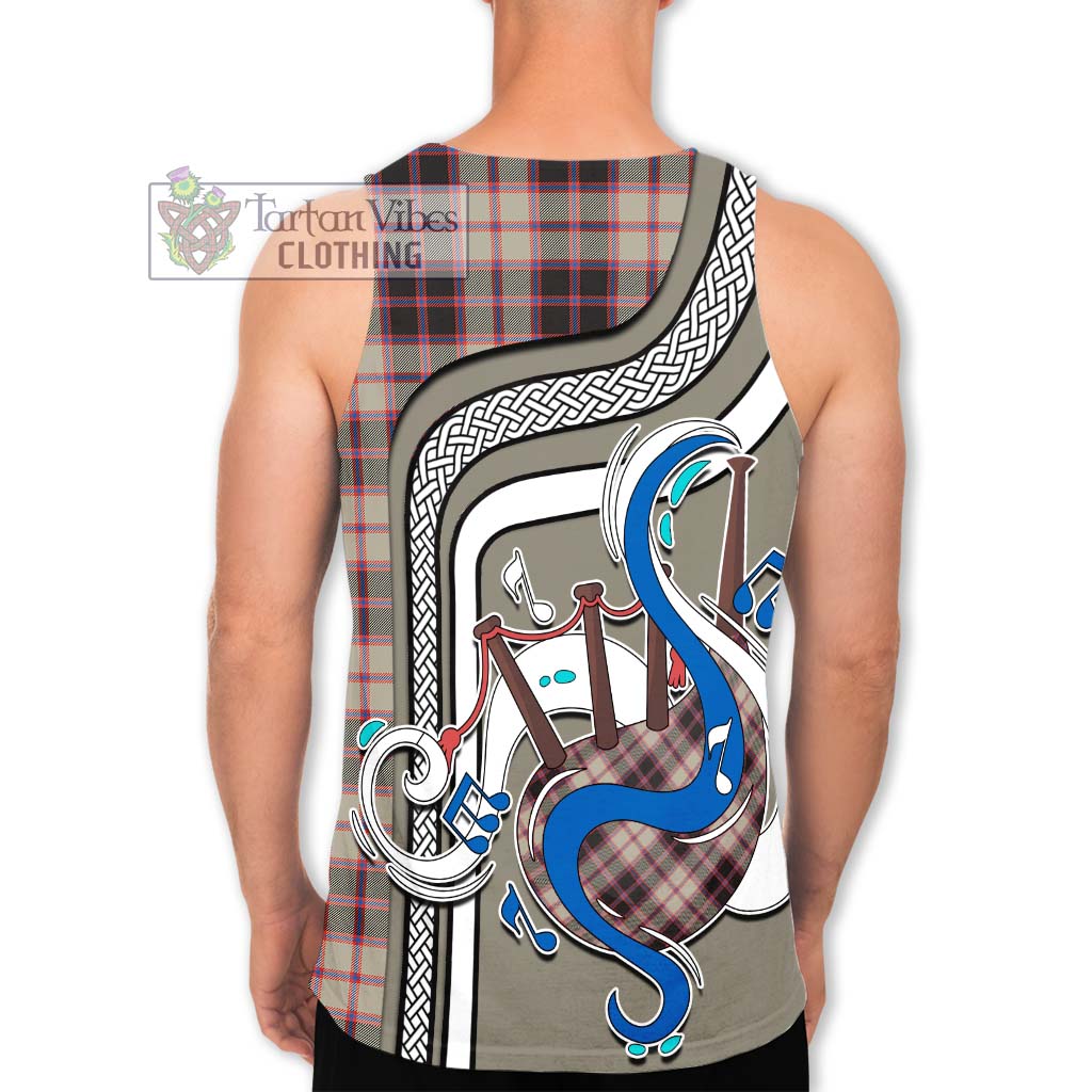 Tartan Vibes Clothing MacPherson Hunting Ancient Tartan Men's Tank Top with Epic Bagpipe Style