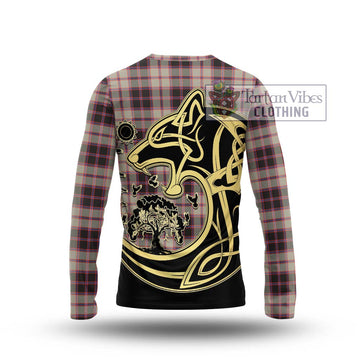 MacPherson Hunting Ancient Tartan Long Sleeve T-Shirt with Family Crest Celtic Wolf Style