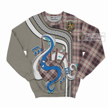 MacPherson Hunting Ancient Tartan Sweatshirt with Epic Bagpipe Style