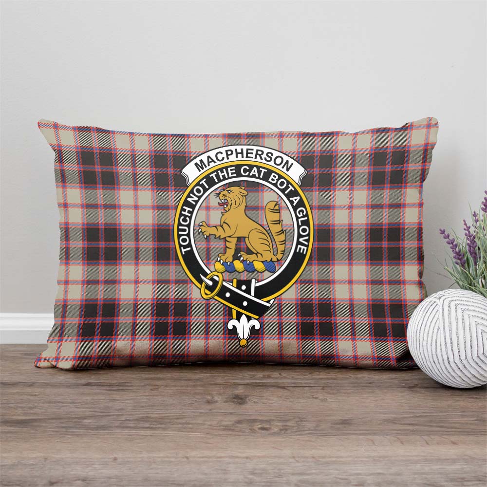 MacPherson Hunting Ancient Tartan Pillow Cover with Family Crest Rectangle Pillow Cover - Tartanvibesclothing