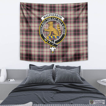 MacPherson Hunting Ancient Tartan Tapestry Wall Hanging and Home Decor for Room with Family Crest