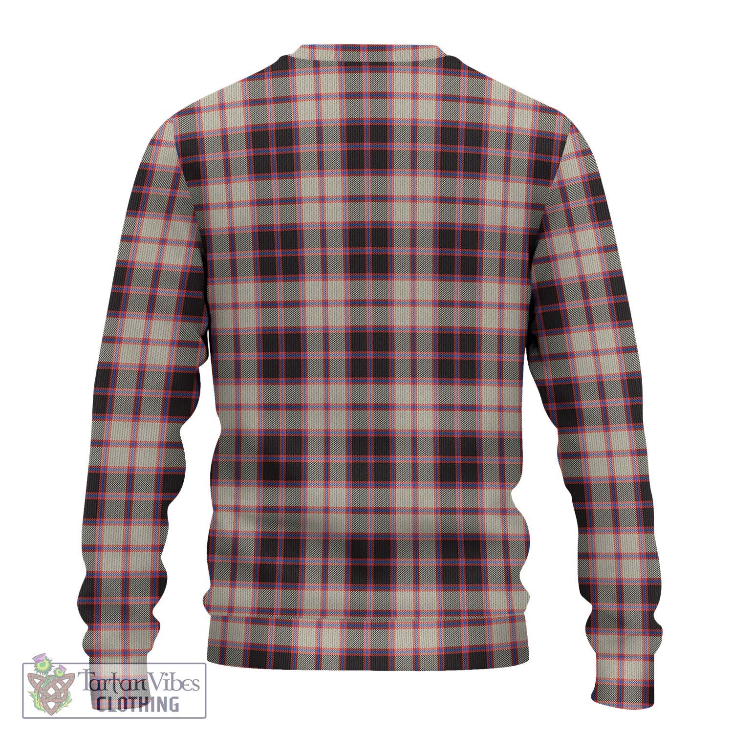 Tartan Vibes Clothing MacPherson Hunting Ancient Tartan Knitted Sweater with Family Crest DNA In Me Style