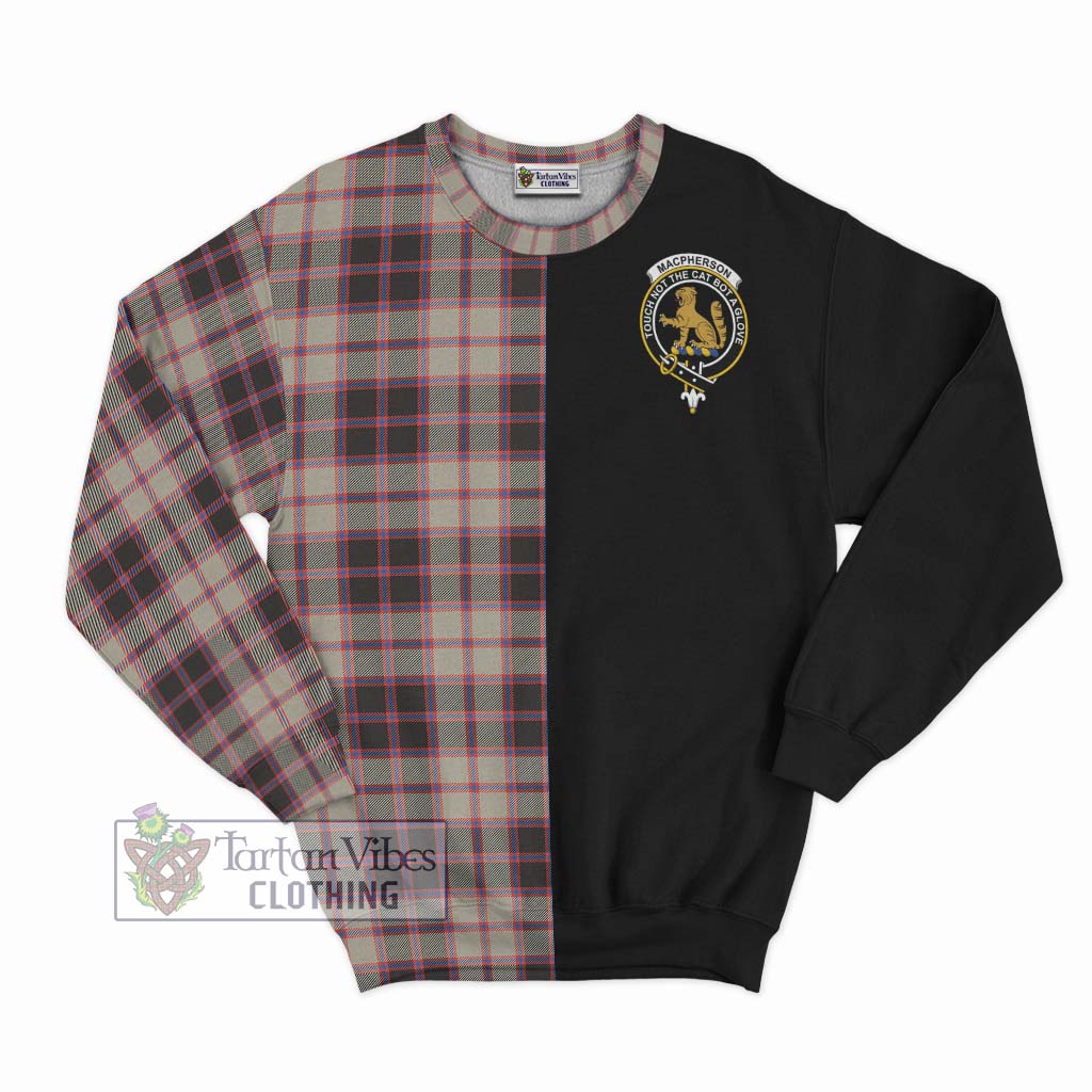 Tartan Vibes Clothing MacPherson Hunting Ancient Tartan Sweatshirt with Family Crest and Half Of Me Style