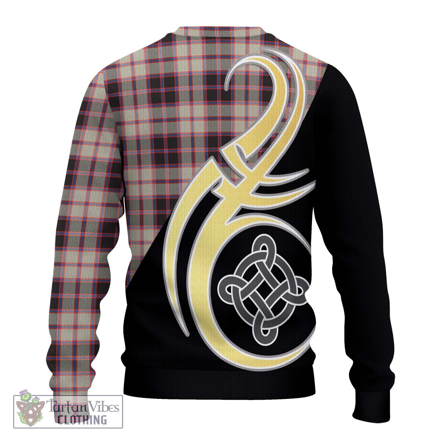 MacPherson Hunting Ancient Tartan Knitted Sweater with Family Crest and Celtic Symbol Style - Tartan Vibes Clothing