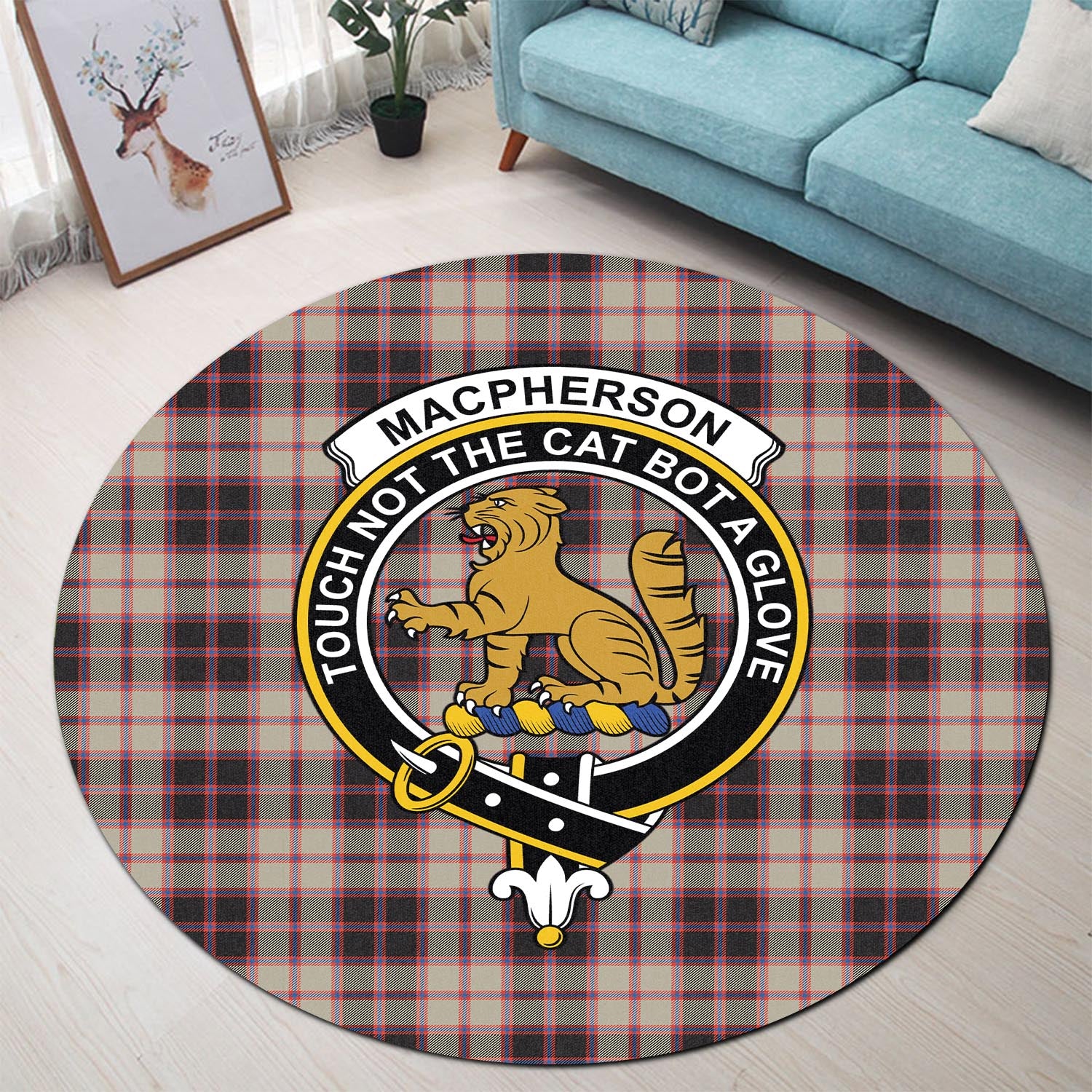 macpherson-hunting-ancient-tartan-round-rug-with-family-crest