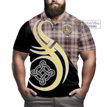 MacPherson Hunting Ancient Tartan Polo Shirt with Family Crest and Celtic Symbol Style