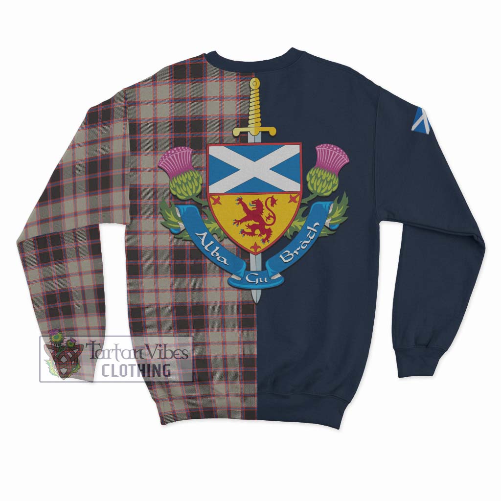 Tartan Vibes Clothing MacPherson Hunting Ancient Tartan Sweatshirt with Scottish Lion Royal Arm Half Style