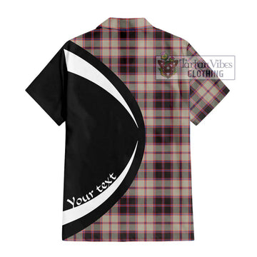 MacPherson Hunting Ancient Tartan Short Sleeve Button Up with Family Crest Circle Style