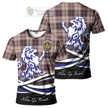 MacPherson Hunting Ancient Tartan Cotton T-shirt with Alba Gu Brath Regal Lion Emblem