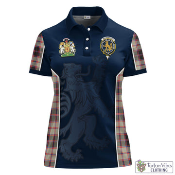 MacPherson Hunting Ancient Tartan Women's Polo Shirt with Family Crest and Lion Rampant Vibes Sport Style