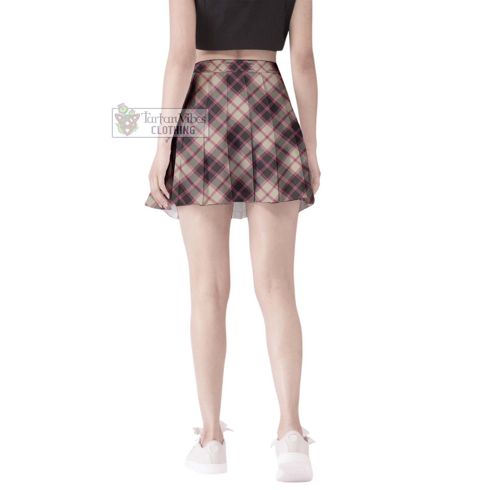 Tartan Vibes Clothing MacPherson Hunting Ancient Tartan Women's Plated Mini Skirt