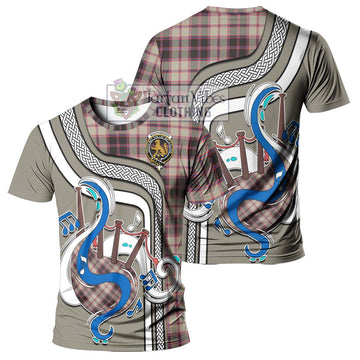 MacPherson Hunting Ancient Tartan T-Shirt with Epic Bagpipe Style