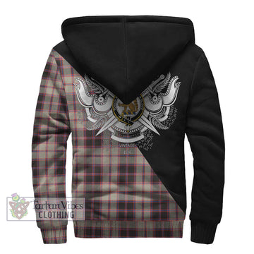 MacPherson Hunting Ancient Tartan Sherpa Hoodie with Family Crest and Military Logo Style