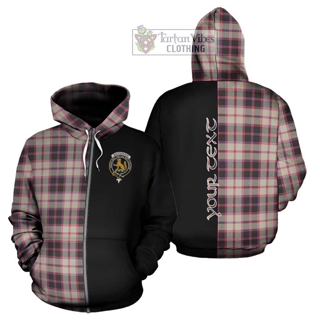 Tartan Vibes Clothing MacPherson Hunting Ancient Tartan Hoodie with Family Crest and Half Of Me Style