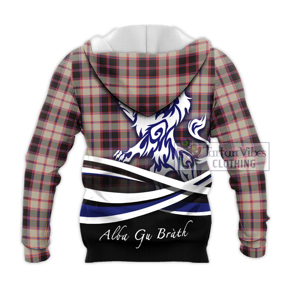 Tartan Vibes Clothing MacPherson Hunting Ancient Tartan Knitted Hoodie with Alba Gu Brath Regal Lion Emblem