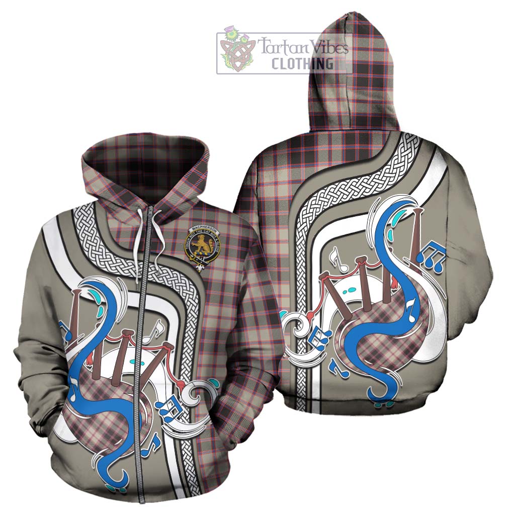 Tartan Vibes Clothing MacPherson Hunting Ancient Tartan Hoodie with Epic Bagpipe Style