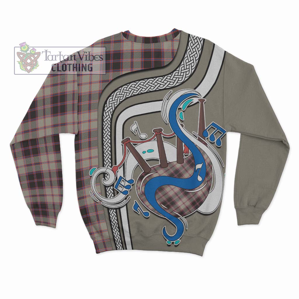 Tartan Vibes Clothing MacPherson Hunting Ancient Tartan Sweatshirt with Epic Bagpipe Style