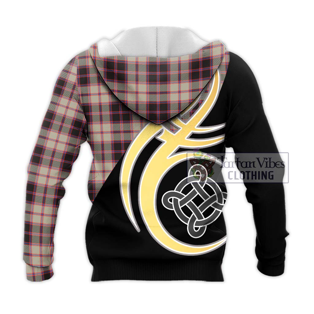 Tartan Vibes Clothing MacPherson Hunting Ancient Tartan Knitted Hoodie with Family Crest and Celtic Symbol Style