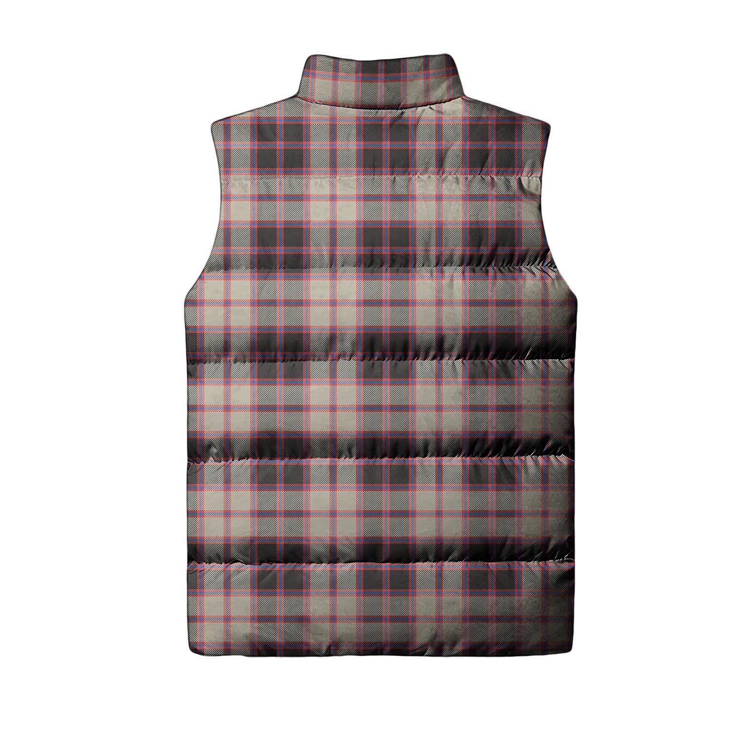 MacPherson Hunting Ancient Tartan Sleeveless Puffer Jacket with Family Crest - Tartanvibesclothing