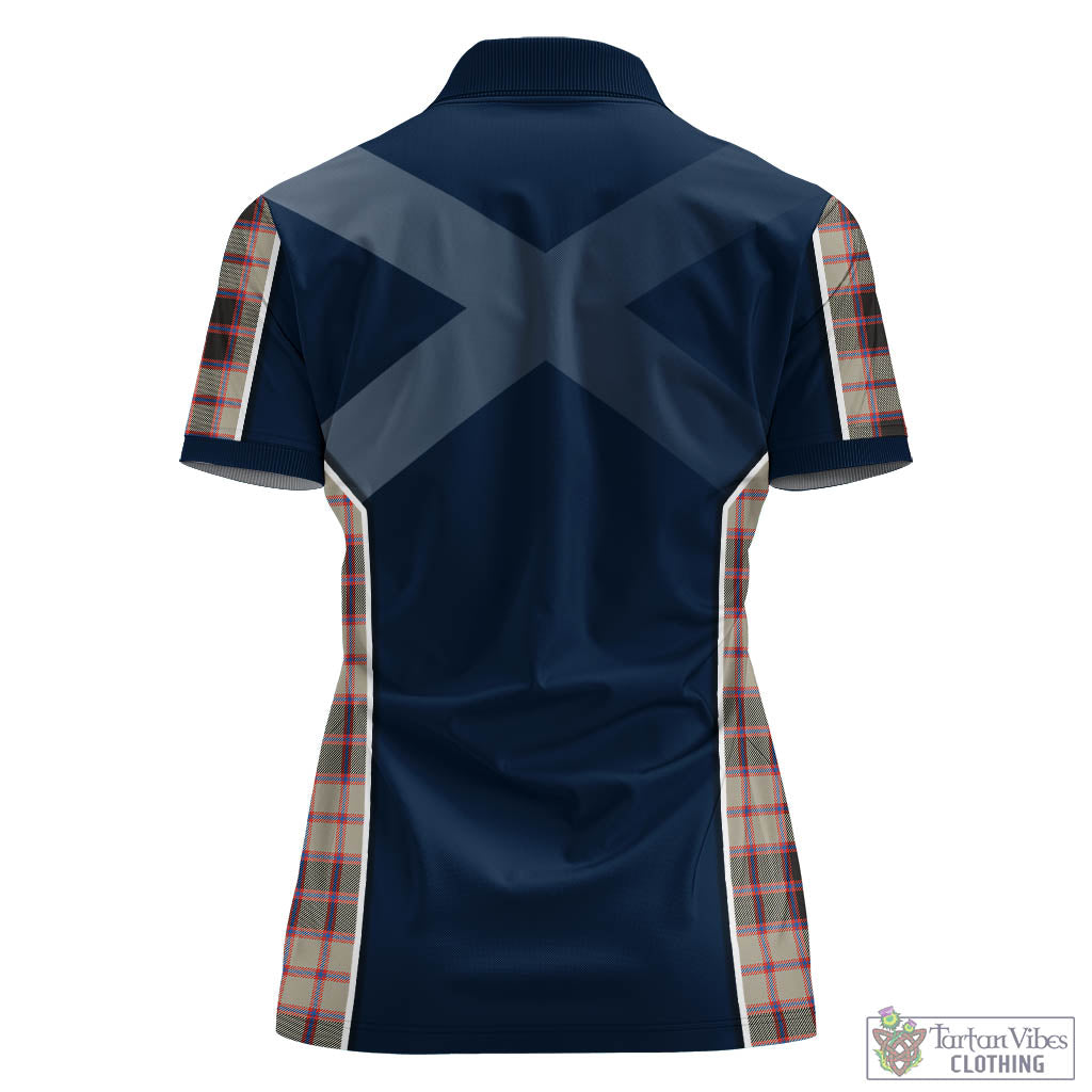 Tartan Vibes Clothing MacPherson Hunting Ancient Tartan Women's Polo Shirt with Family Crest and Scottish Thistle Vibes Sport Style