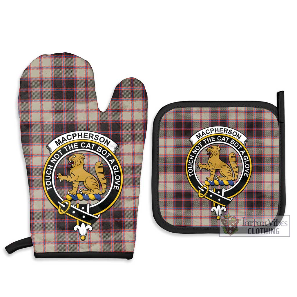 Tartan Vibes Clothing MacPherson Hunting Ancient Tartan Combo Oven Mitt & Pot-Holder with Family Crest