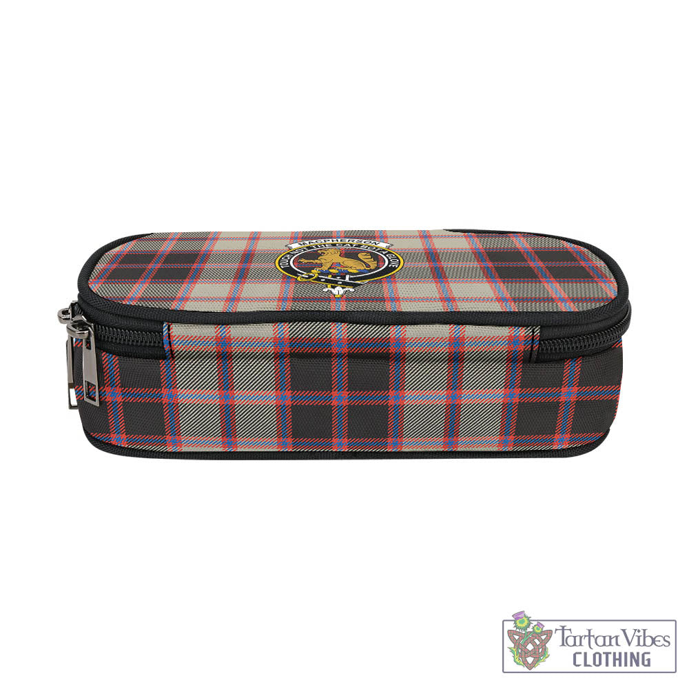 Tartan Vibes Clothing MacPherson Hunting Ancient Tartan Pen and Pencil Case with Family Crest