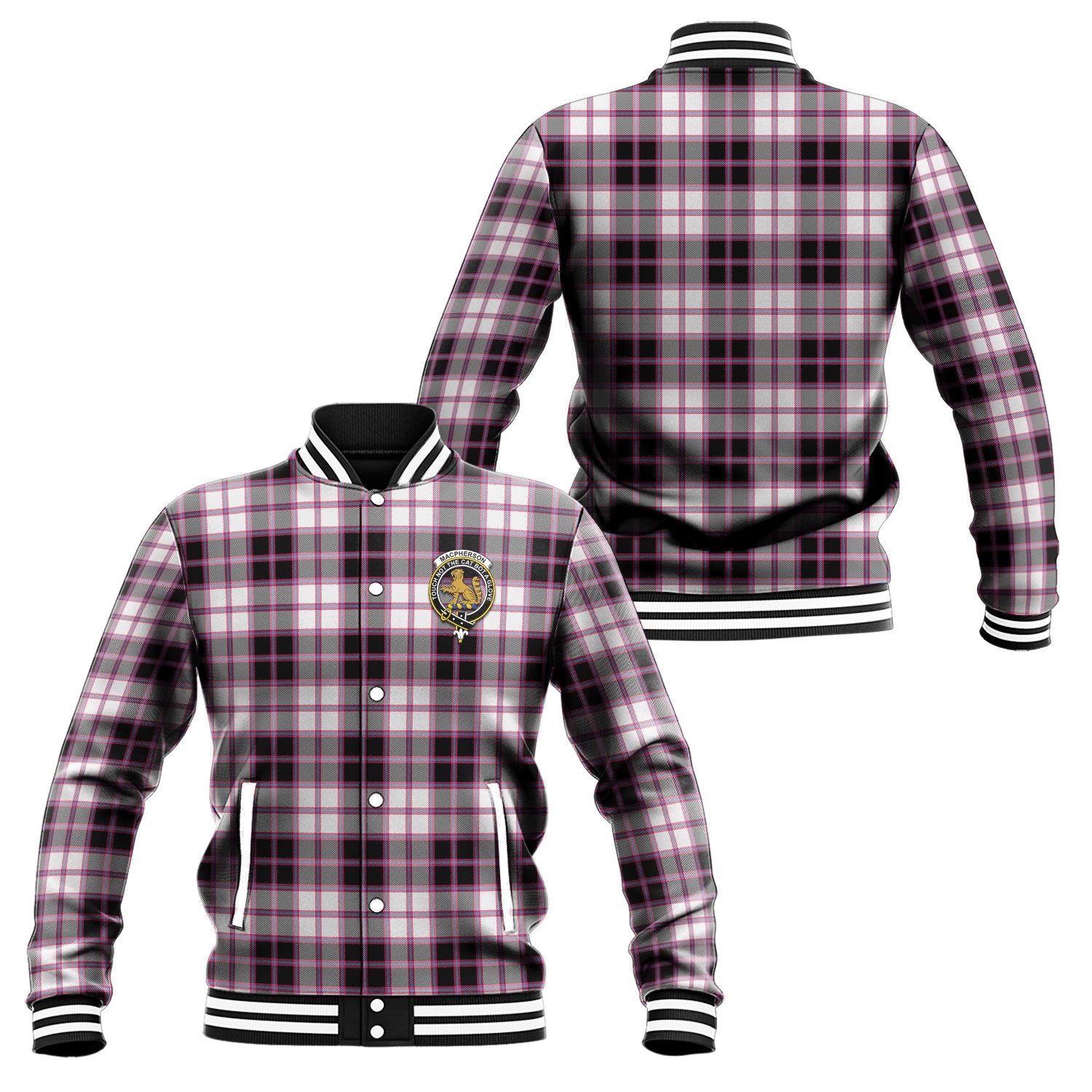 MacPherson Hunting Modern Tartan Baseball Jacket with Family Crest Unisex - Tartan Vibes Clothing