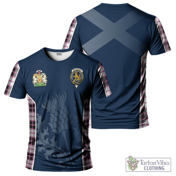 MacPherson Hunting Modern Tartan T-Shirt with Family Crest and Scottish Thistle Vibes Sport Style