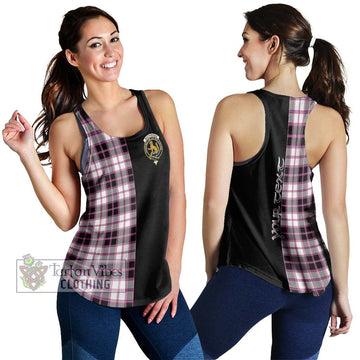 MacPherson Hunting Modern Tartan Women's Racerback Tanks with Family Crest and Half Of Me Style