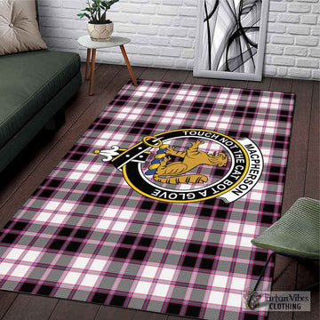 MacPherson Hunting Modern Tartan Area Rug with Family Crest