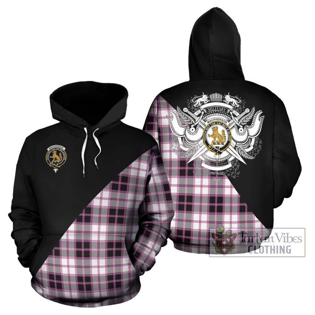 MacPherson Hunting Modern Tartan Hoodie with Family Crest and Military Logo Style Zip Hoodie - Tartanvibesclothing Shop