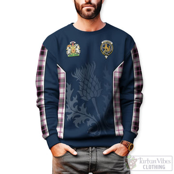 MacPherson Hunting Modern Tartan Sweatshirt with Family Crest and Scottish Thistle Vibes Sport Style