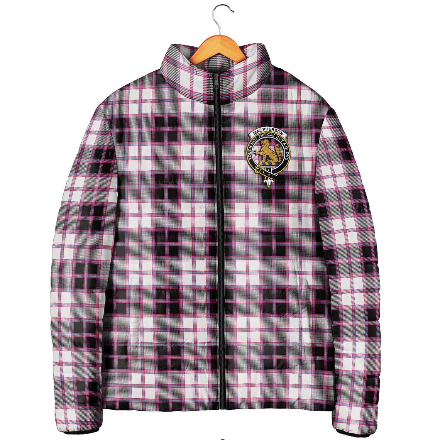 MacPherson Hunting Modern Tartan Padded Jacket with Family Crest Men's Padded Jacket - Tartan Vibes Clothing