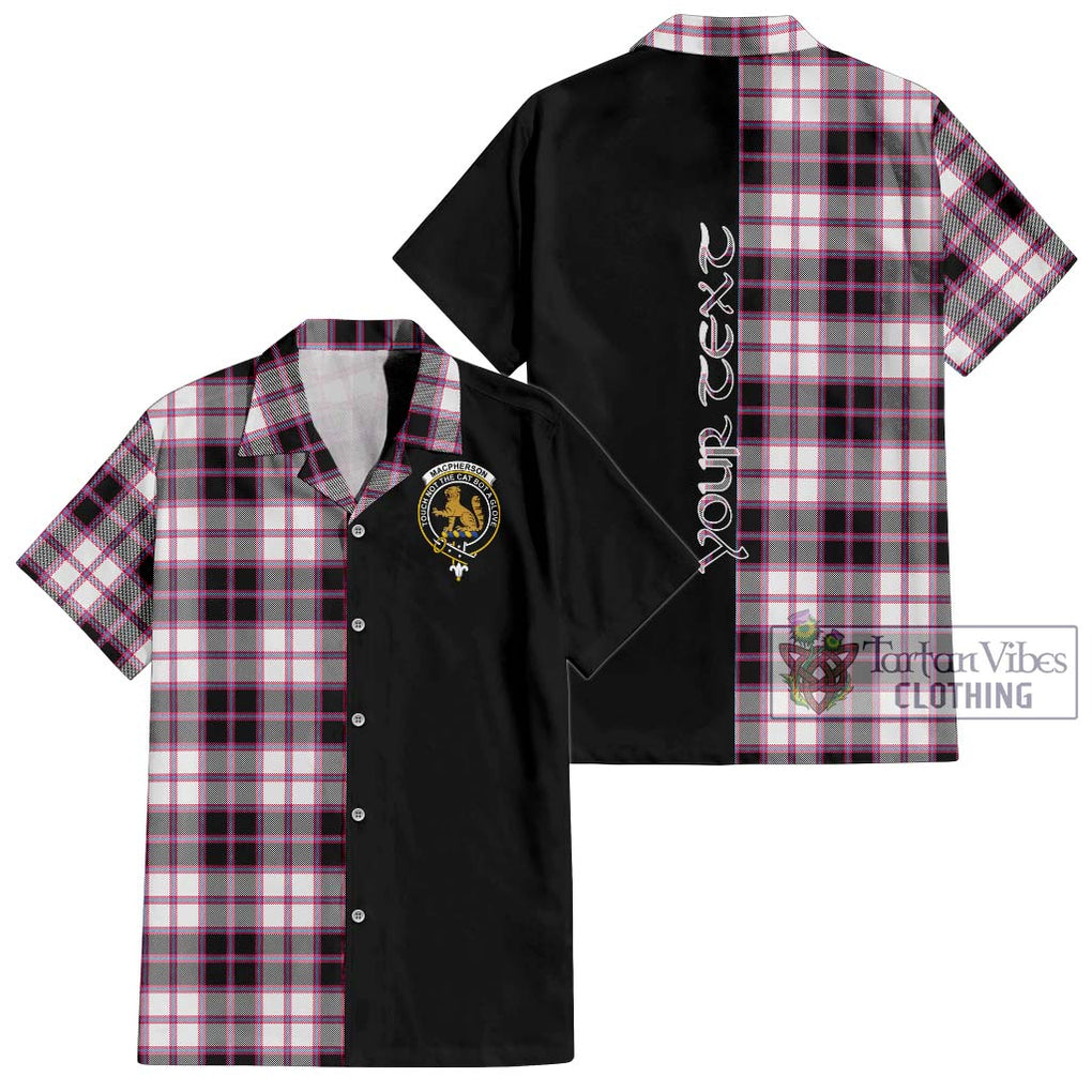 MacPherson Hunting Modern Tartan Short Sleeve Button Shirt with Family Crest and Half Of Me Style Kid - Tartanvibesclothing Shop