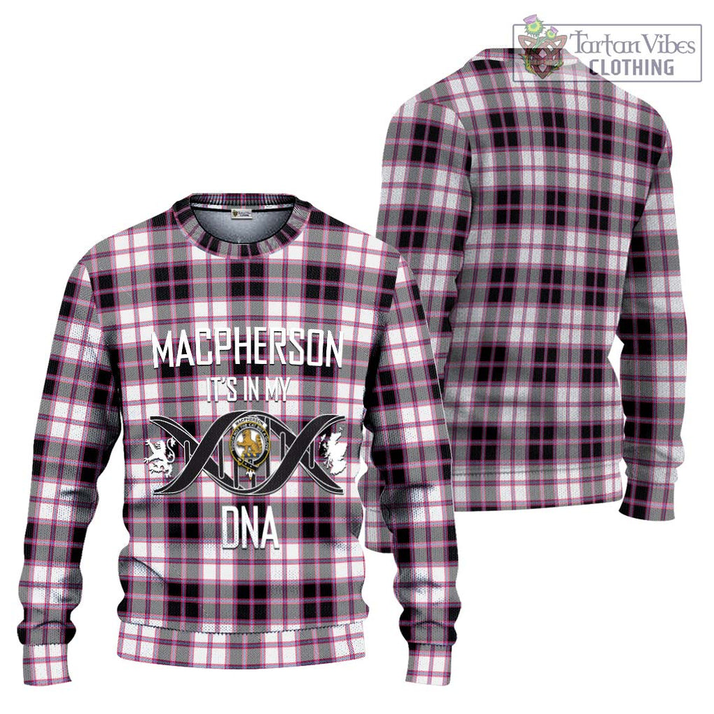 MacPherson Hunting Modern Tartan Knitted Sweater with Family Crest DNA In Me Style Unisex - Tartanvibesclothing Shop