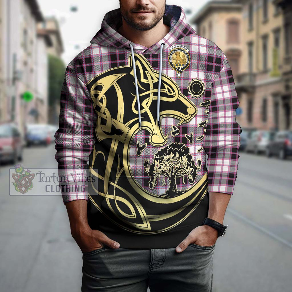 MacPherson Hunting Modern Tartan Hoodie with Family Crest Celtic Wolf Style Zip Hoodie - Tartan Vibes Clothing