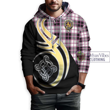 MacPherson Hunting Modern Tartan Hoodie with Family Crest and Celtic Symbol Style