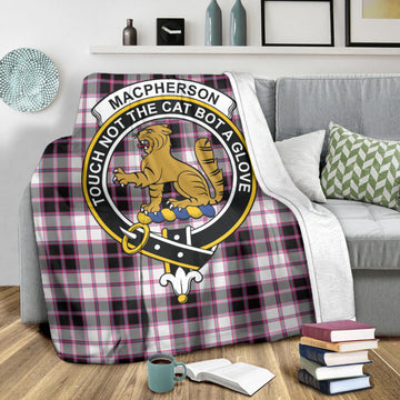 MacPherson Hunting Modern Tartan Blanket with Family Crest